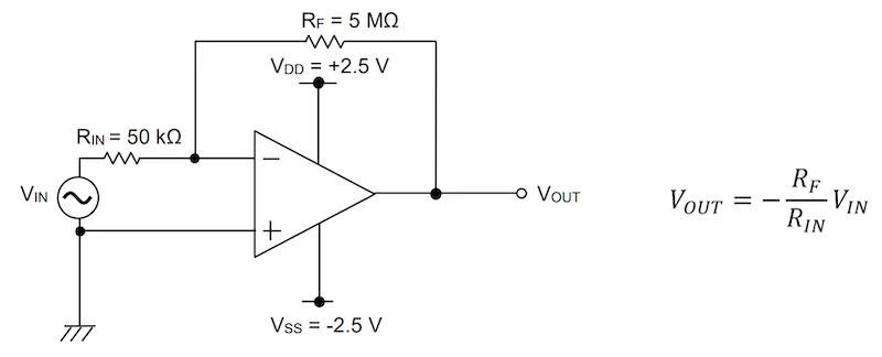 Typical application circuit of the&nbsp;TLR1901GXZ CMOS op amp